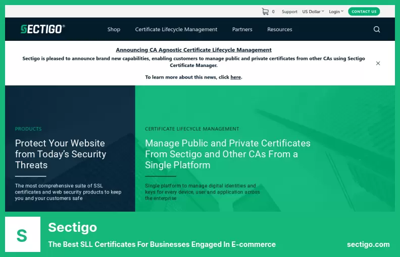 Sectigo - The best SLL certificates for businesses engaged in e-commerce