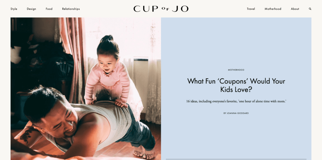 cup of jo best lifestyle blog