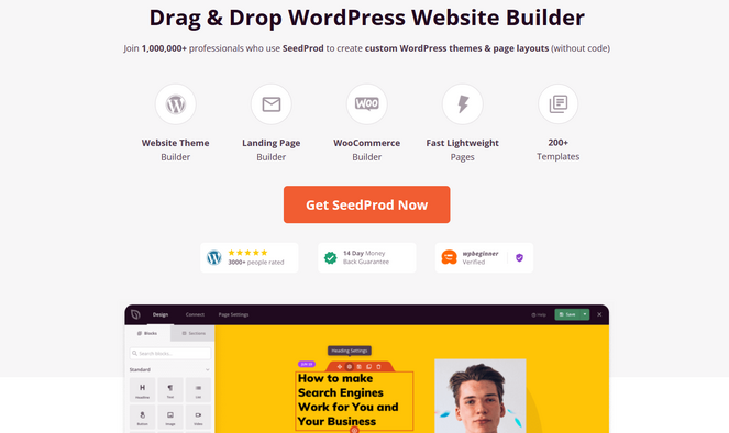 SeedProd website and theme builder
