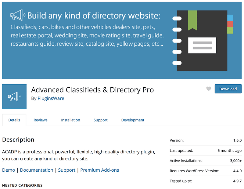 Advanced Classifieds Directory Pro plugin