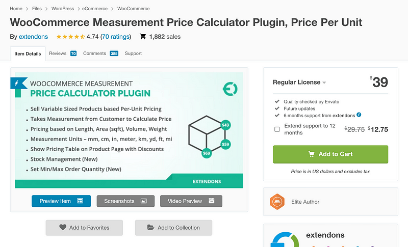 WooCommerce Measurement Price Calculator plugin