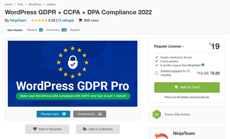 WordPress GDPR + CCPA + DPA Compliance plugin