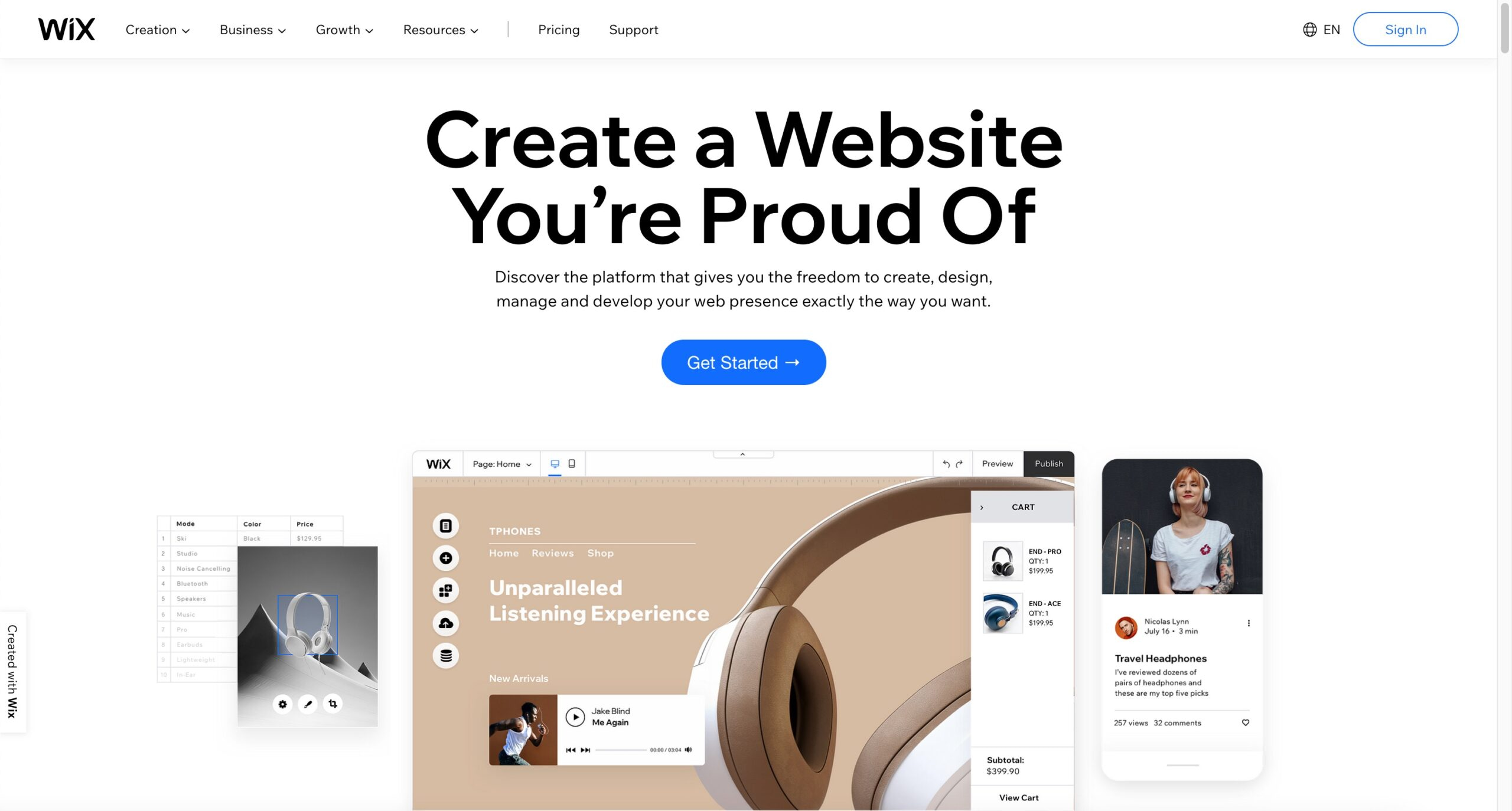 Wix is one of the best free landing page builders.