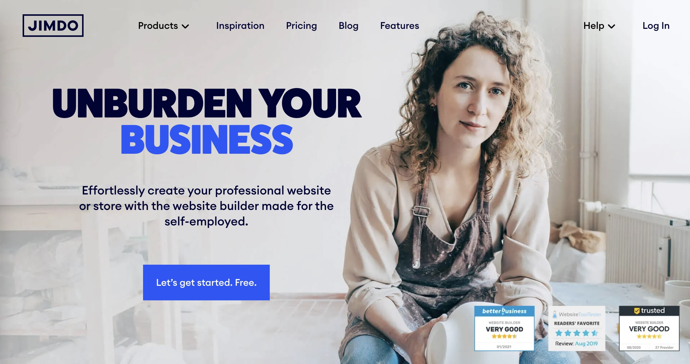 Jimdo is one of the best free landing page builders.