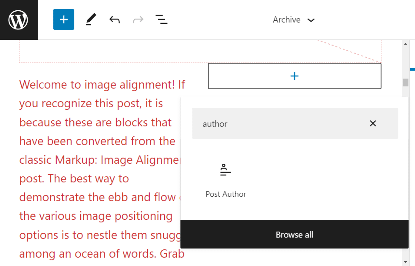 Adding the Post Author block to the Query Loop
