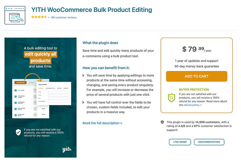 YITH WooCommerce Bulk Product Editing plugin