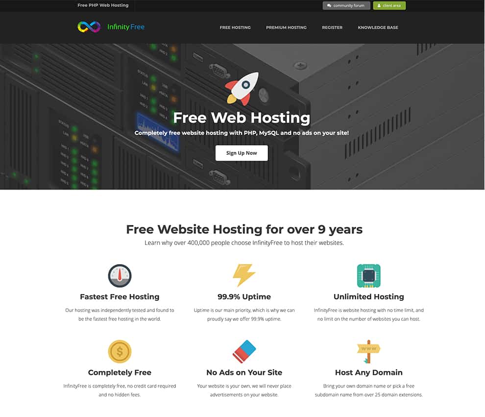 Infinityfree web hosting