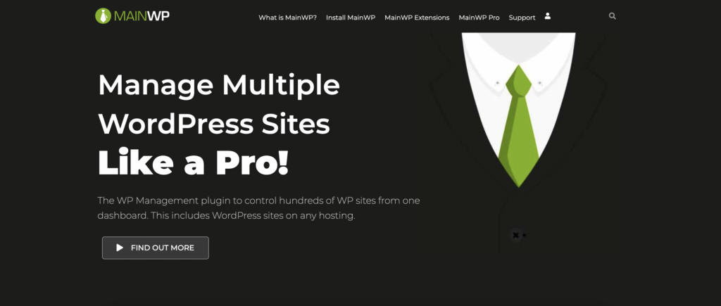 Screenshot of MainWP plugin home page