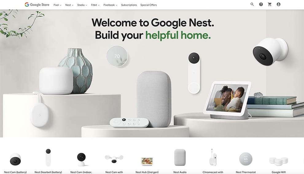 Nest homepage design