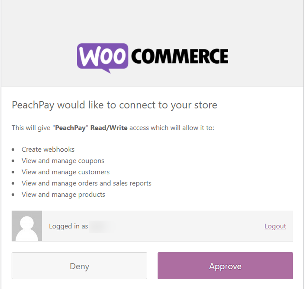 Connecting Peachpay to WooCommerce