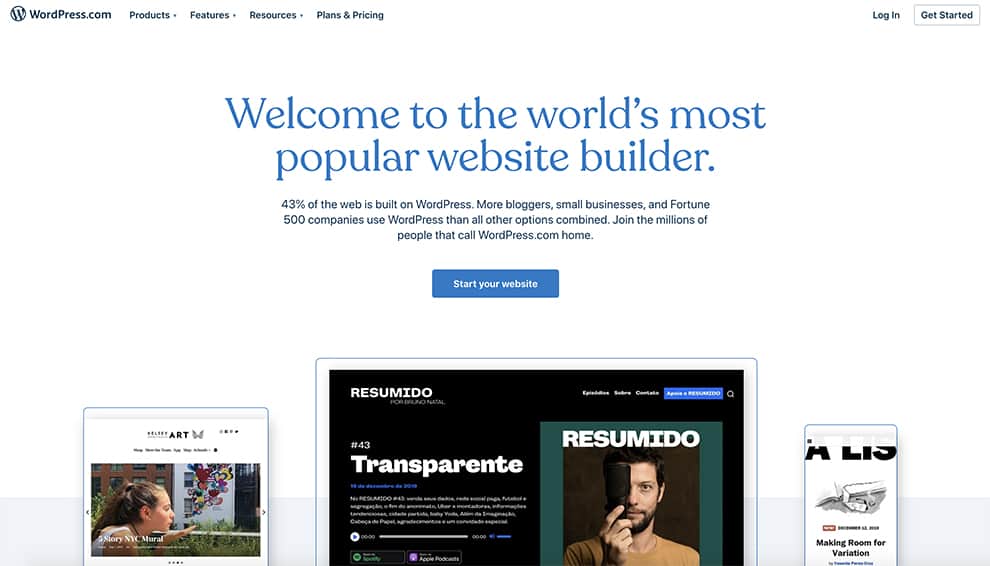 WordPress homepage design