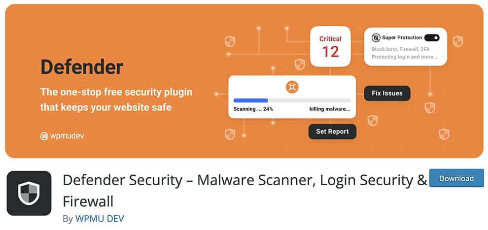 Defender Security – Malware Scanner, Login Security & Firewall