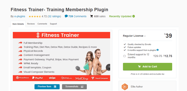 Fitness Trainer-membership WordPress plugins