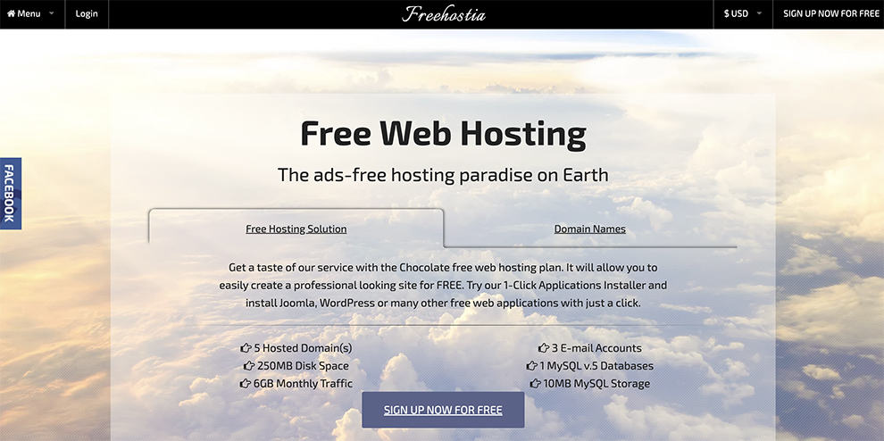 freehostia best free web hosting