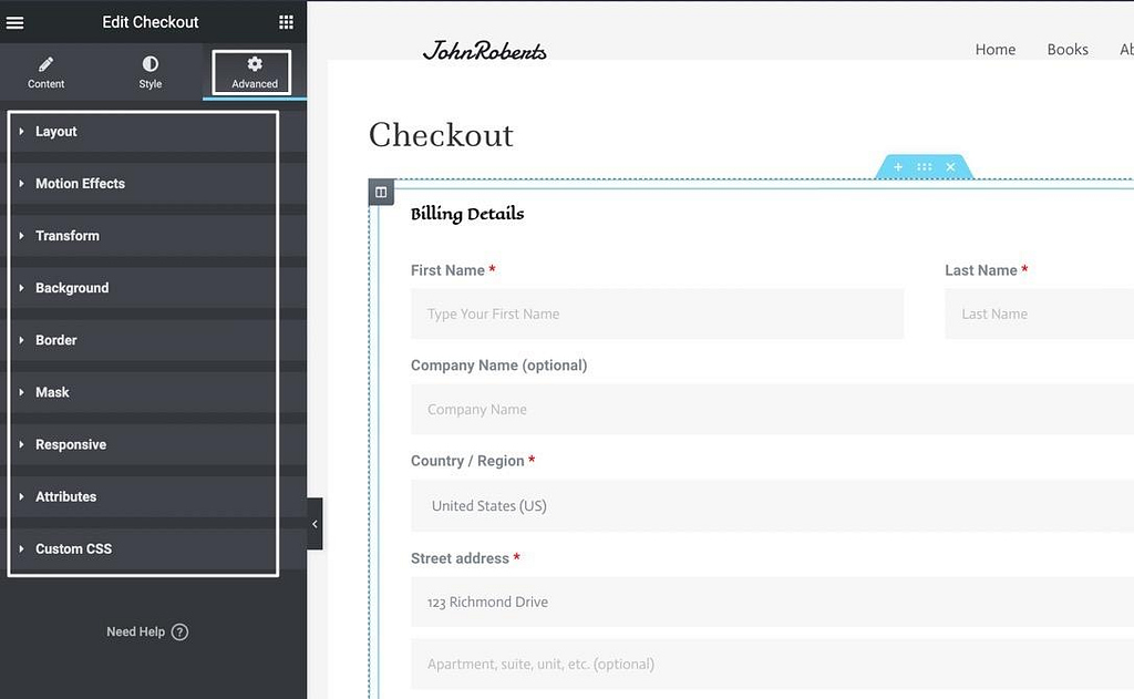 edit WooCommerce checkout with advanced tools 