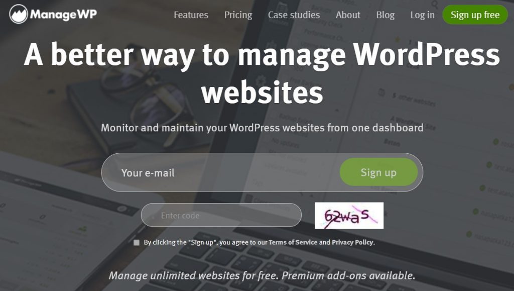 ManageWP plugin to manage wordpress websites