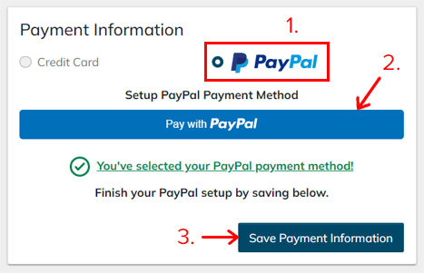 Save Payment Information