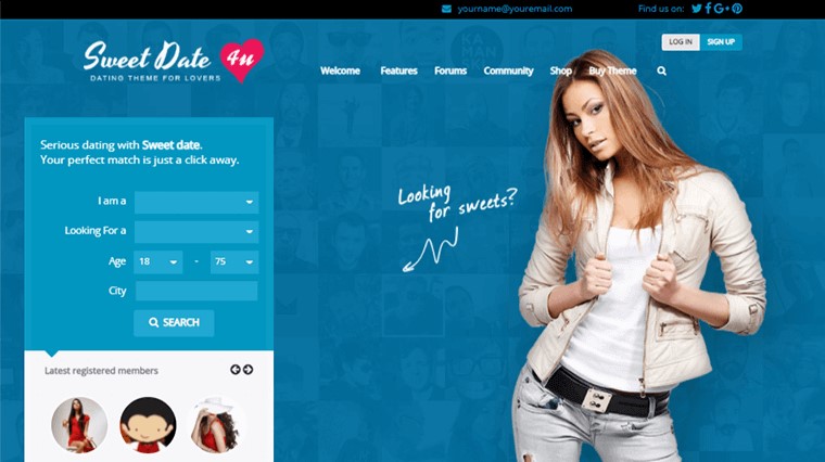 Sweet Date Best WordPress Theme For Dating Site