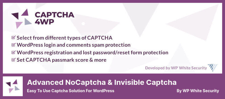 Advanced NoCaptcha & Invisible Captcha Plugin - Easy To Use Captcha Solution For WordPress