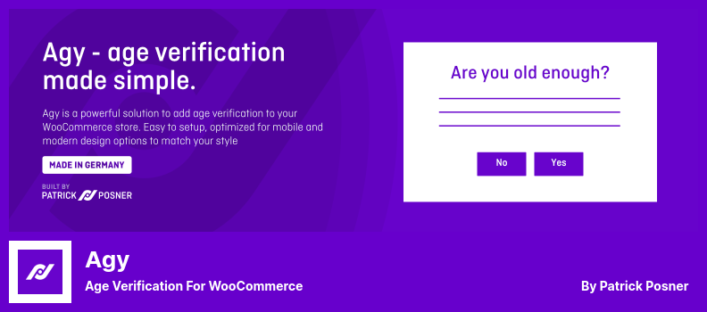 Agy Plugin - Age Verification For WooCommerce