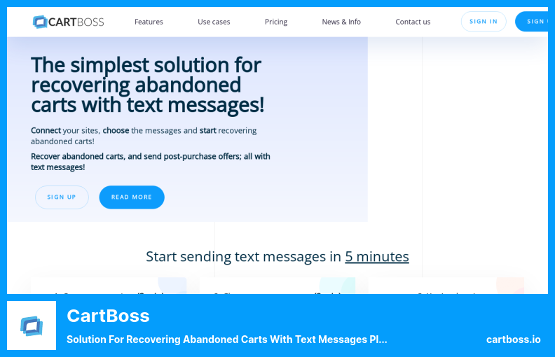 CartBoss Plugin - Solution for Recovering Abandoned Carts With Text Messages Plugin