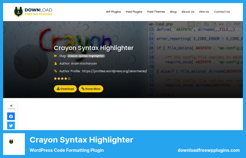 Crayon Syntax Highlighter Plugin - WordPress Code Formatting Plugin
