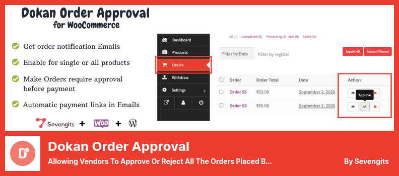 Dokan Order Approval Plugin - Allowing Vendors To Approve Or Reject All The Orders Placed By Customers Before Payment Processed