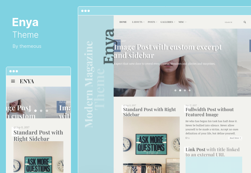 Enya Theme - Creative Feminine WordPress Theme