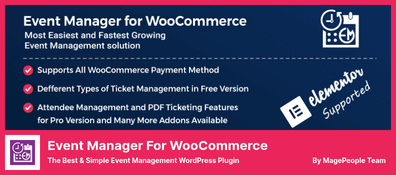 Event Manager for WooCommerce Plugin - The Best & Simple Event Management WordPress Plugin