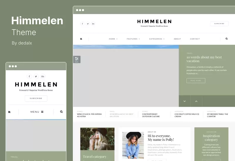 Himmelen Theme - Personal and Minimal Blog WordPress Theme