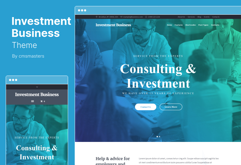 Investment Business Theme - Finance Consulting WordPress Theme