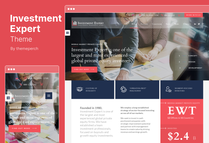 Investment Expert Theme - Business  WordPress Theme for Agencies in Financial Consultancy  RTL