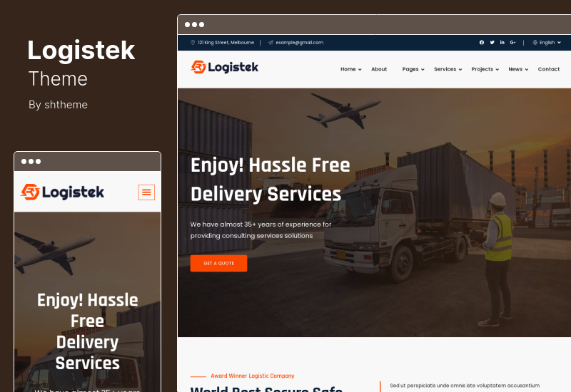 Logistek Theme - Logistics  Transportation WordPress Theme