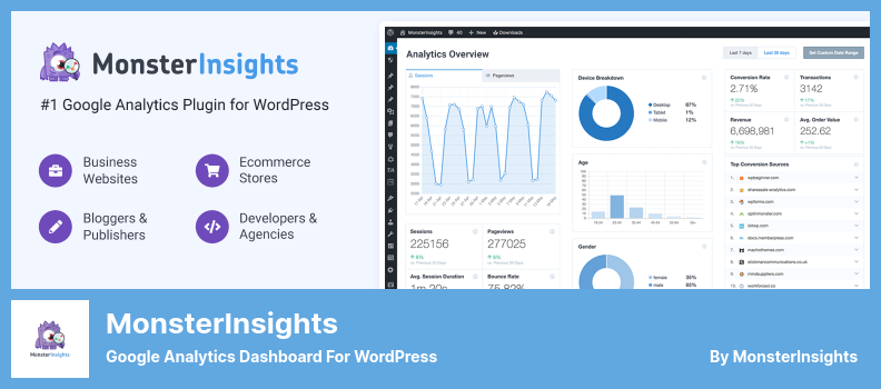 MonsterInsights Plugin - Google Analytics Dashboard for WordPress