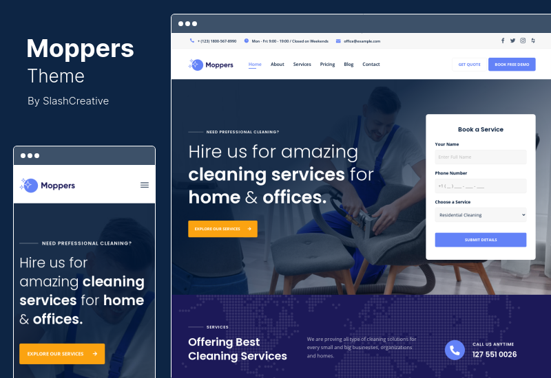 Moppers Theme - Cleaning Company Services WordPress Theme