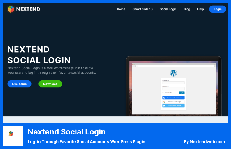 Nextend Social Login Plugin - Log-in Through Favorite Social Accounts WordPress Plugin