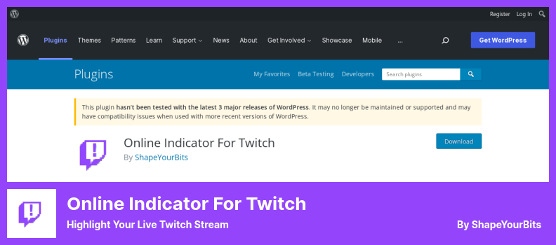 Online Indicator For Twitch Plugin - Highlight Your Live Twitch Stream