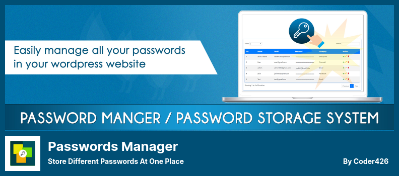 Passwords Manager Plugin - Store Different Passwords At One Place