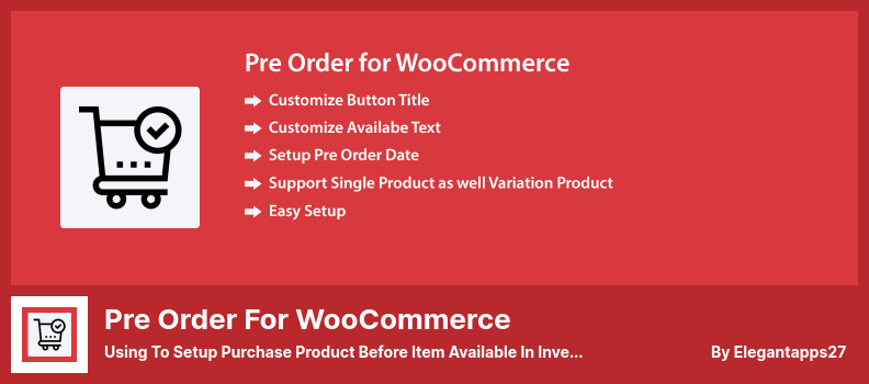 Pre Order for WooCommerce Plugin - Using To Setup Purchase Product Before Item Available In Inventory