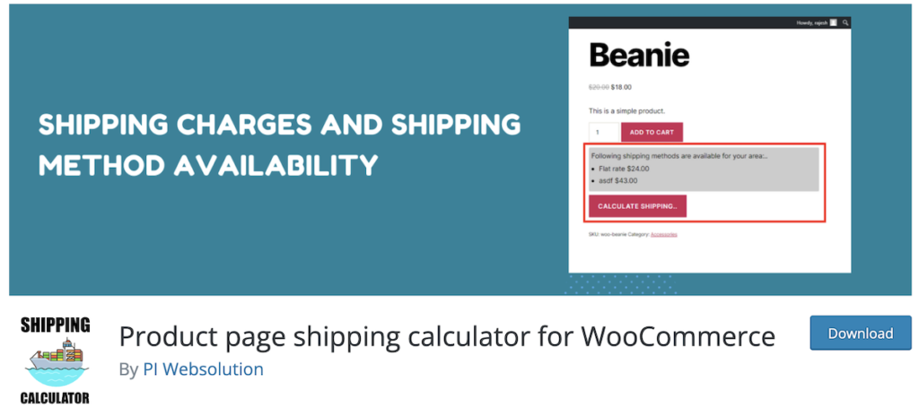 Product page shipping calculator for WooCommerce Free