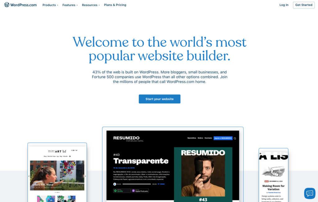 WordPress.com platform screenshot