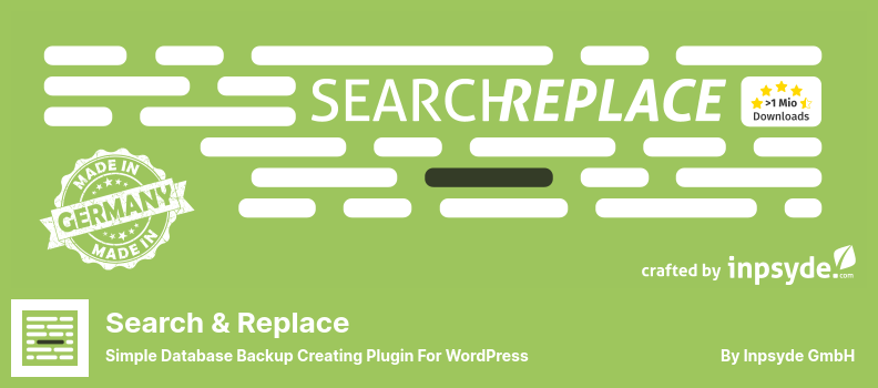 Search & Replace Plugin - Simple Database Backup Creating Plugin for WordPress