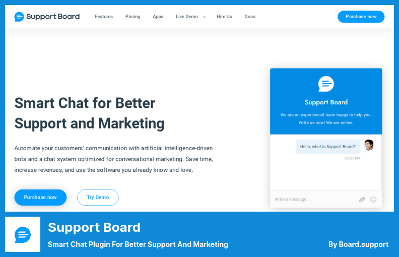 Support Board Plugin - Smart Chat Plugin for Better Support and Marketing