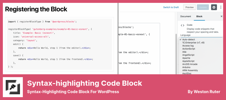 Syntax-highlighting Code Block Plugin - Syntax-Highlighting Code Block For WordPress