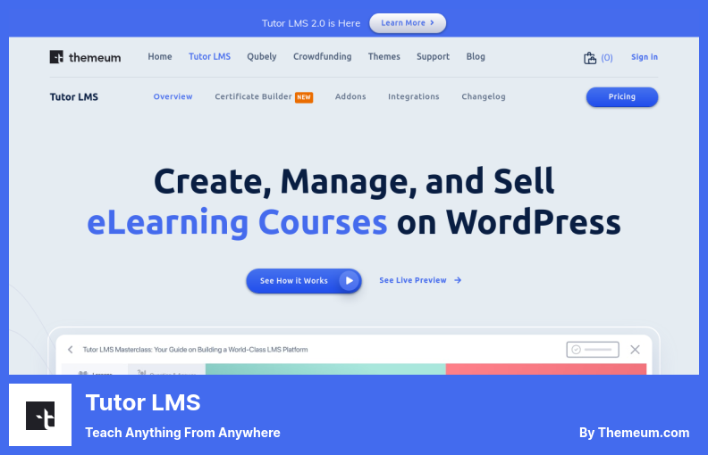 Tutor LMS Plugin - Teach Anything From Anywhere