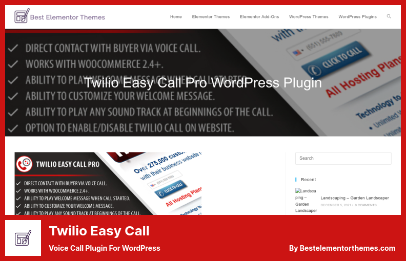 Twilio Easy Call Plugin - Voice Call Plugin For WordPress