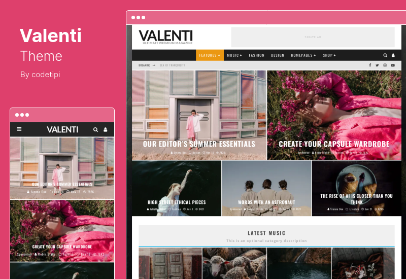 Valenti Theme - WordPress HD Review Magazine News Theme