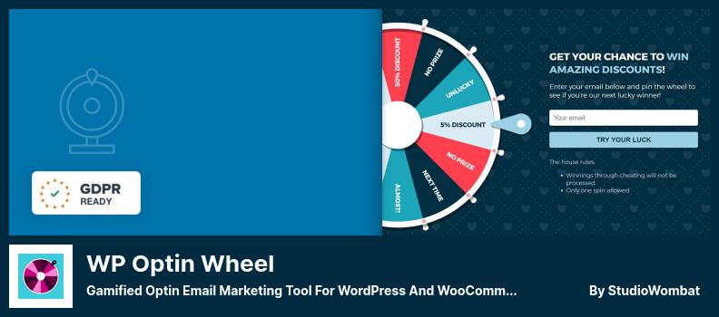 WP Optin Wheel Plugin - Gamified Optin Email Marketing Tool For WordPress And WooCommerce