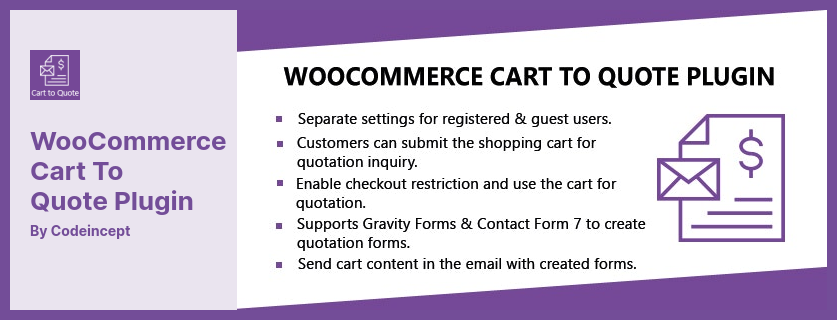 WooCommerce Cart To Quote Plugin Plugin - Allows Store Owners to Enable Quotation Inquiry