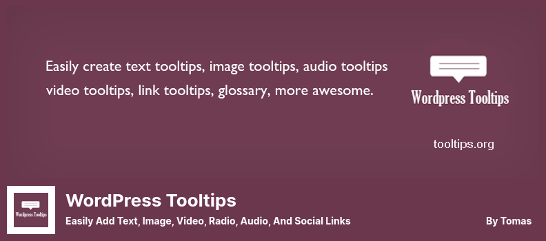 WordPress Tooltips Plugin - Easily Add Text, Image, Video, Radio, Audio, and Social Links